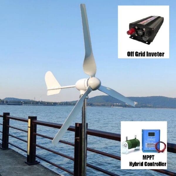 Free Energy 2000W 48V Volt 3 Nylon Fiber Blade. Home Wind Turbines. Wind Generator. Power Windmill With MPPT Controller